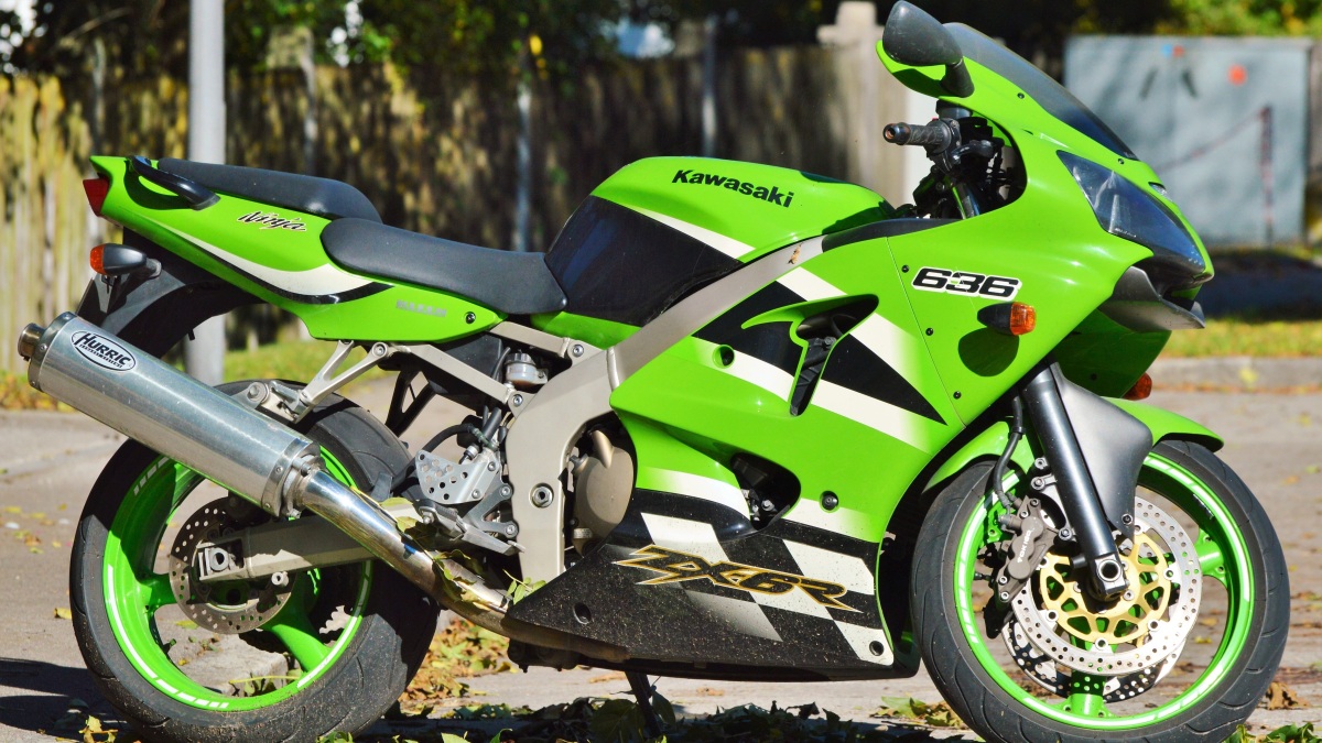 Die klassische grüne Kawasaki Ninja.