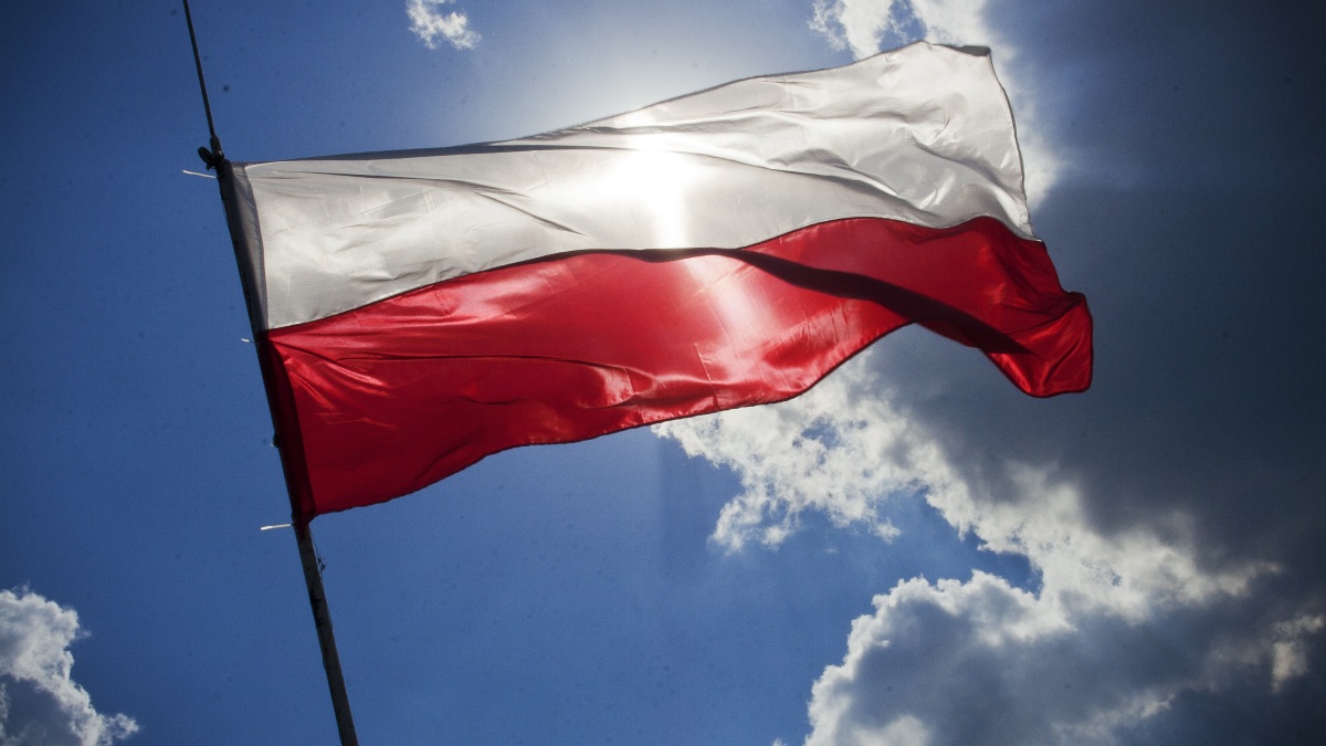 Die polnische Flagge.