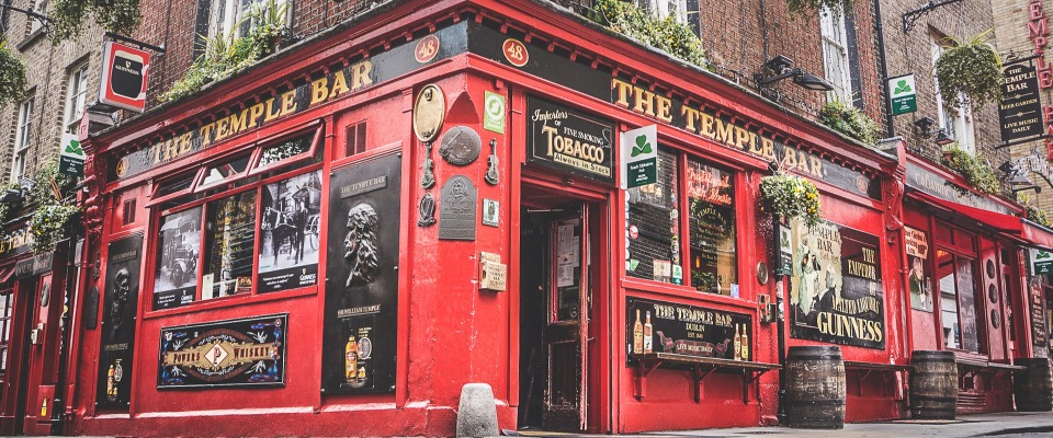 Die Temple Bar in Dublin, Irland.