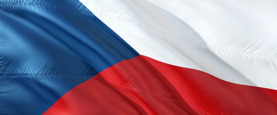 Die tschechische Flagge.