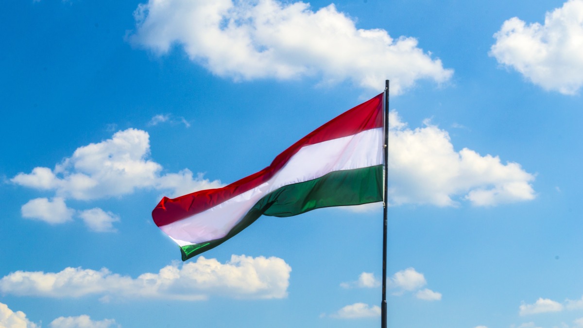 Die ungarische Flagge.