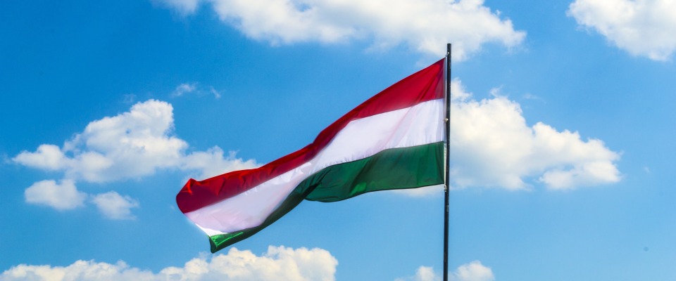 Die ungarische Flagge.