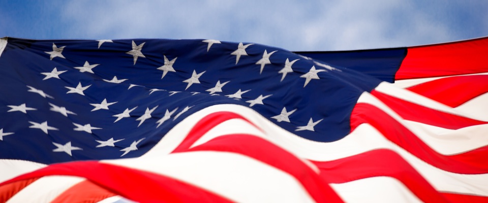 Die US-amerikanische Flagge.