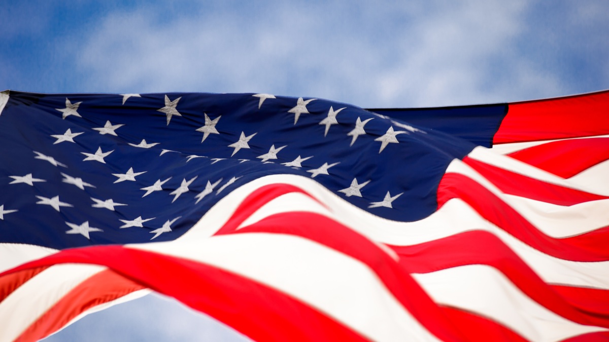 Die US-amerikanische Flagge.