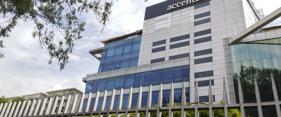 Ein Bürogebäude von Accenture in Indien. 