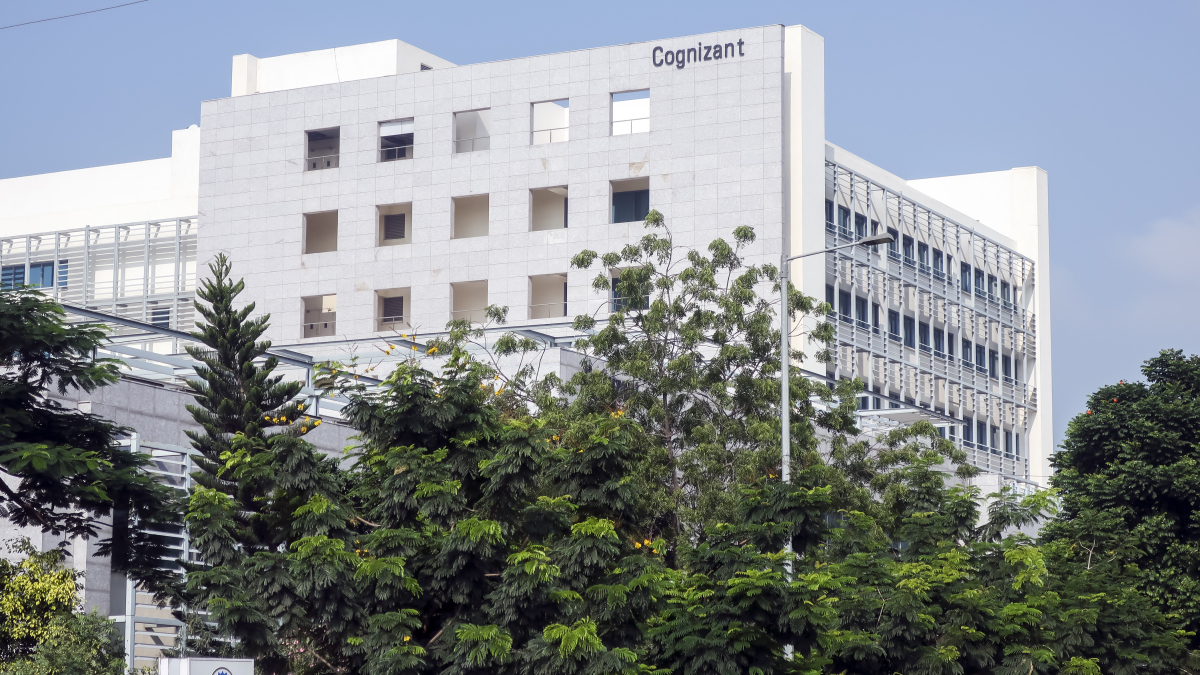 Ein Bürogebäude von Cognizant in Hyderabad, Indien.