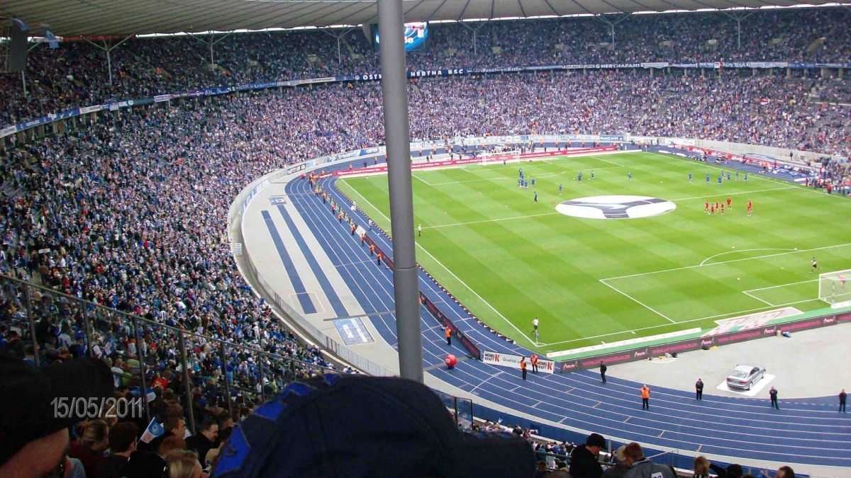 Ein Spiel von Hertha BSC im Olympiastadion in Berlin.