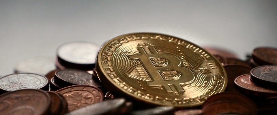 Eine Bitcoin-Münze.