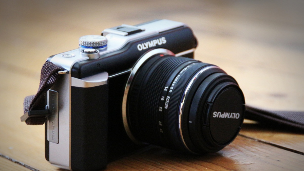 Eine Kamera der japanischen Firma Olympus.