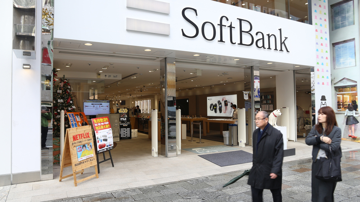 Eine Softbank-Filiale in Tokyo, Japan.