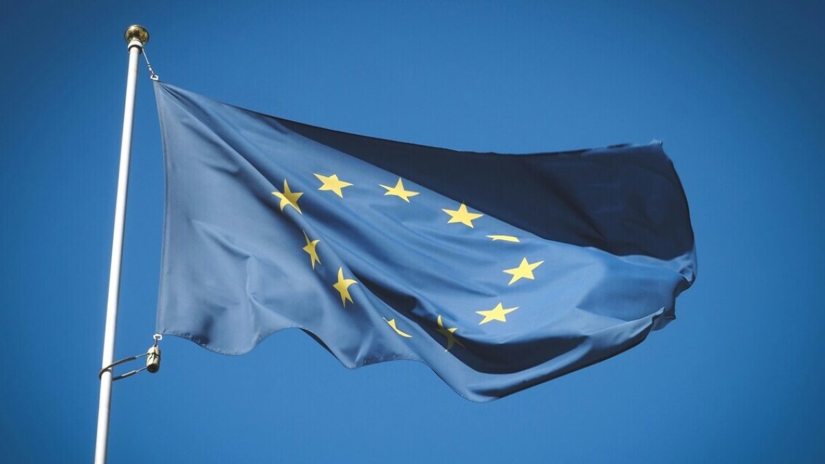 Die wehende Flagge der EU.