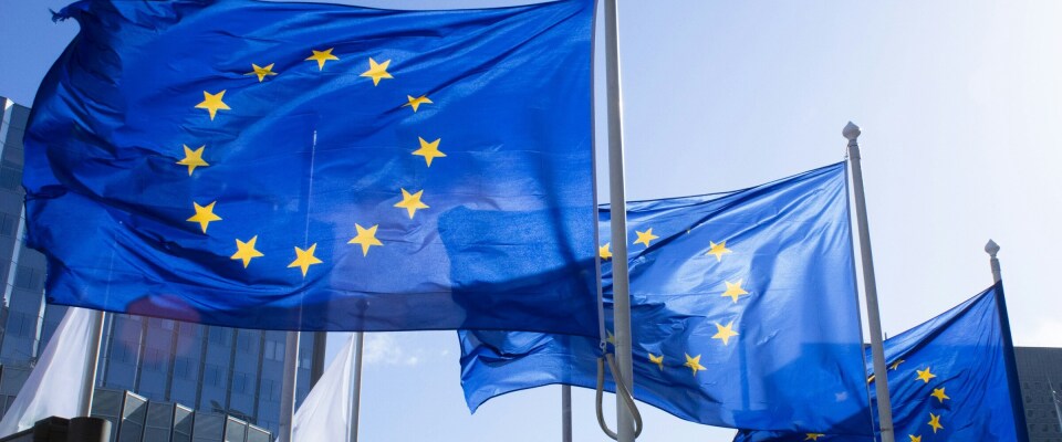 Die wehende Flagge der EU.