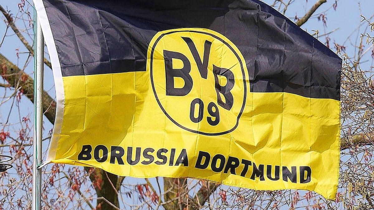 Die Vereinsflagge von Borussia Dortmund.