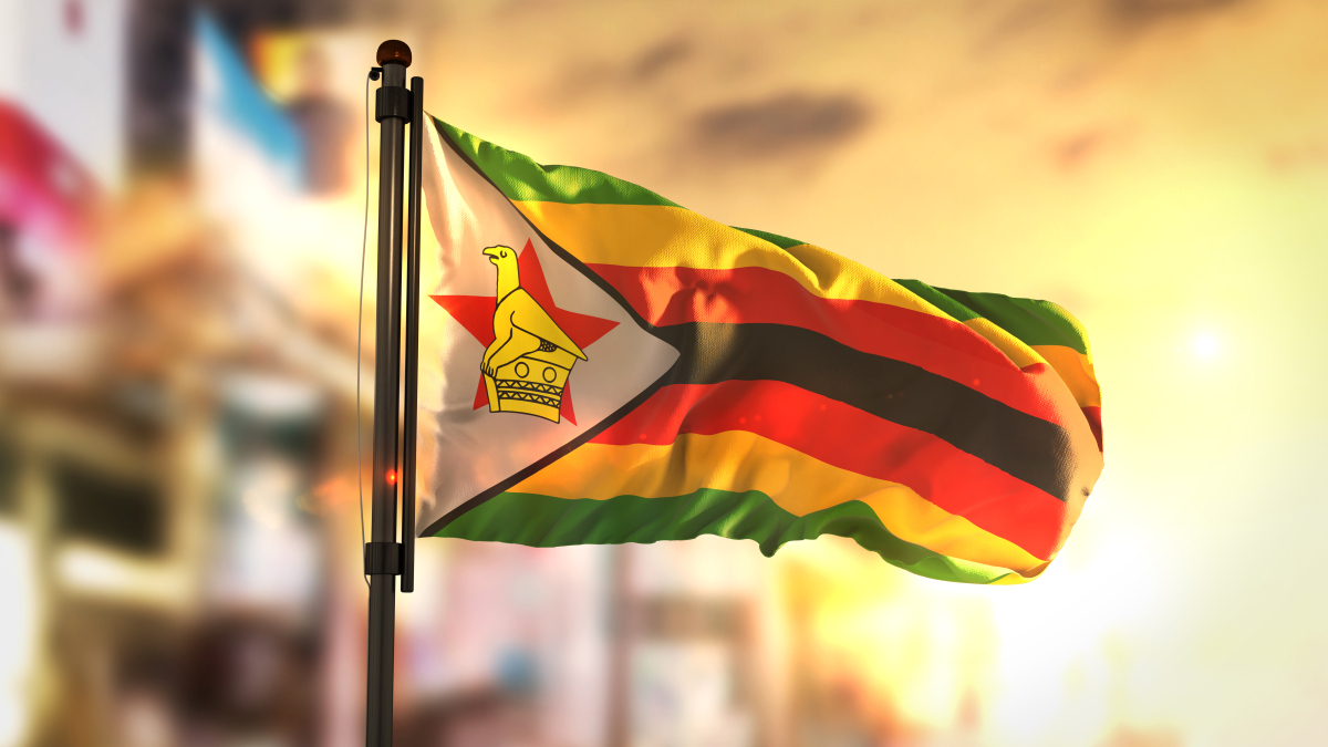 Die Flagge von Simbabwe.