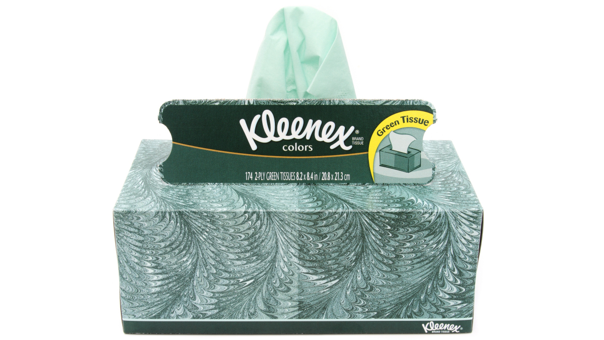 Taschentücher der Kimberly Clark Marke Kleenex. 