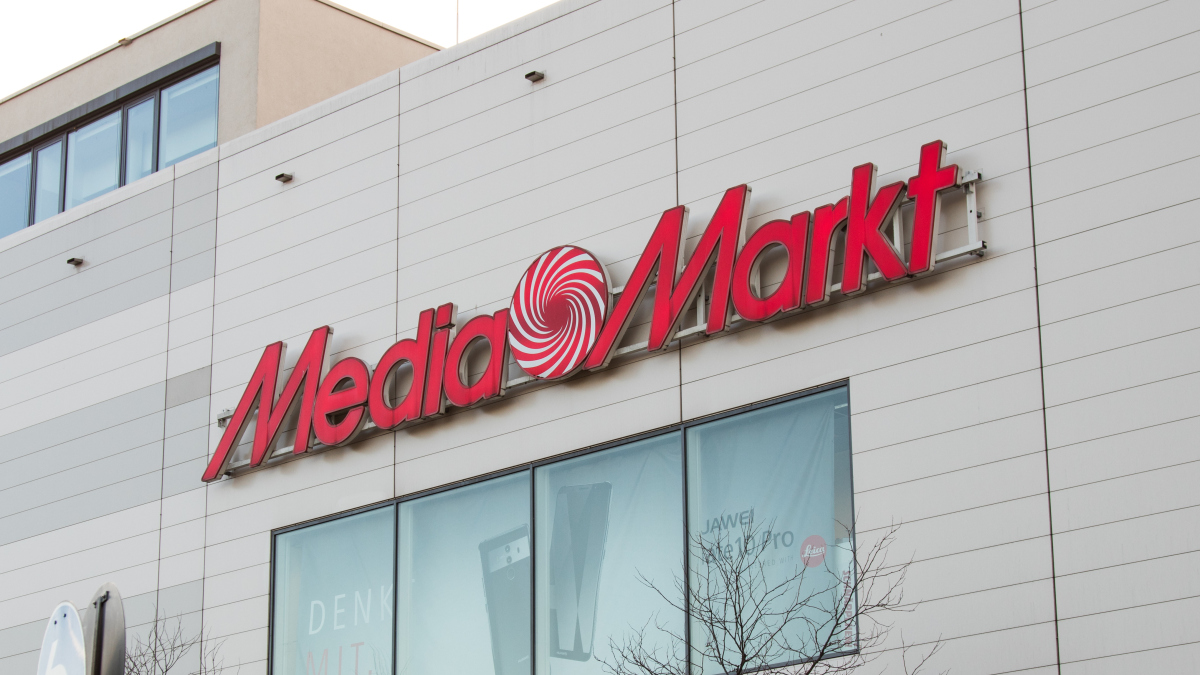 Das Logo von Media Markt. Media Markt ist eine Elektronikmarktkette von Ceconomy.