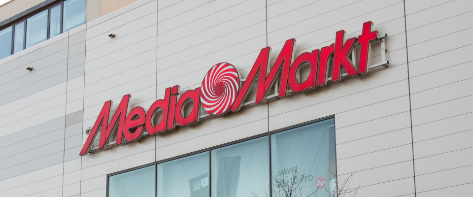 Das Logo von Media Markt. Media Markt ist eine Elektronikmarktkette von Ceconomy.