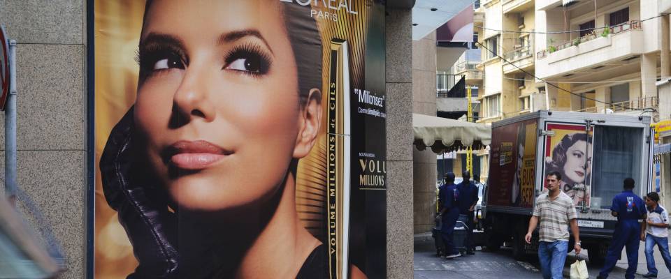 L'Oréal-Werbung in Beirut, Libanon.