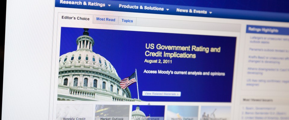 Die Webseite der Moody's Rating-Agentur. 