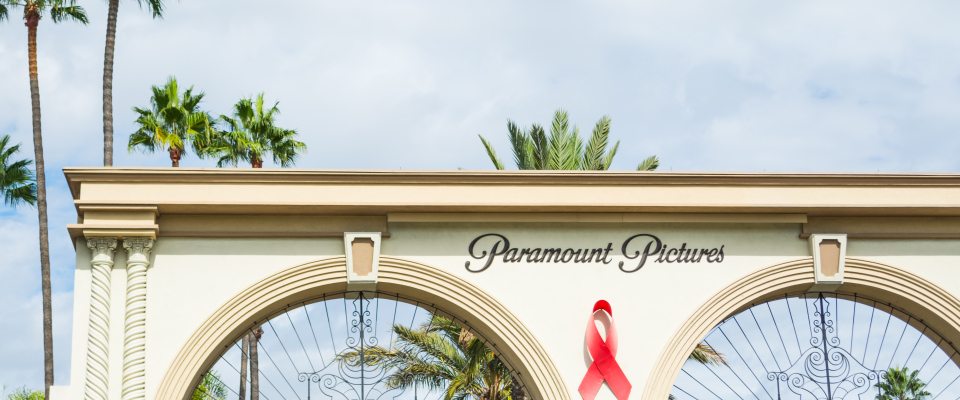 Der Eingang zu Paramount Pictures in Los Angeles. Paramount Pictures ist eine Marke von Viacom.