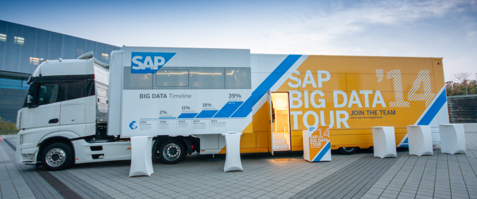 Ein SAP Big Data-Truck in Berlin.