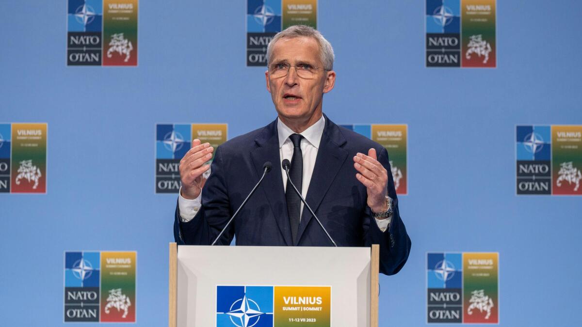 Pressekonferenz von NATO-Generalsekretär Jens Stoltenberg.(12.07.23)