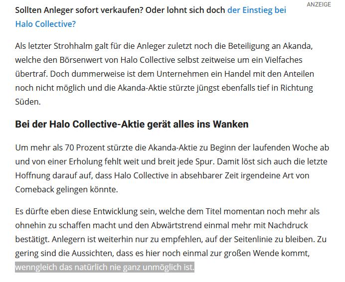 Halo Collective (WKN: A3C9VV) - Moderierter Thread 1314406