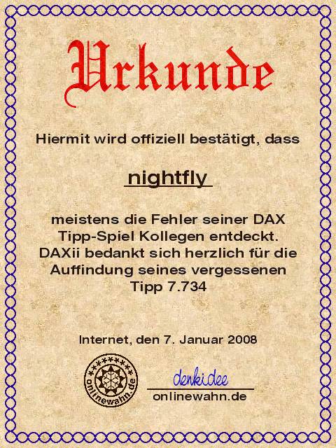694.DAX Tipp-Spiel, Freitag, 04.01.08 140079