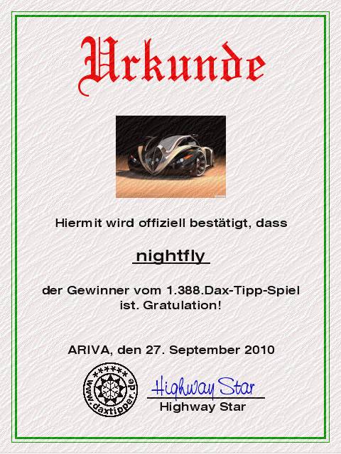 1.389.DAX Tipp-Spiel, Dienstag, 28.09.10 347665