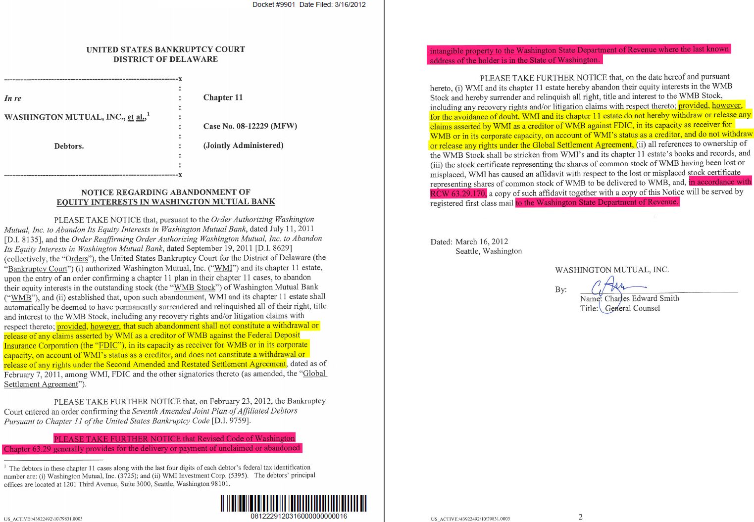 COOP News (ehemals: Wamu /WMIH) 850112