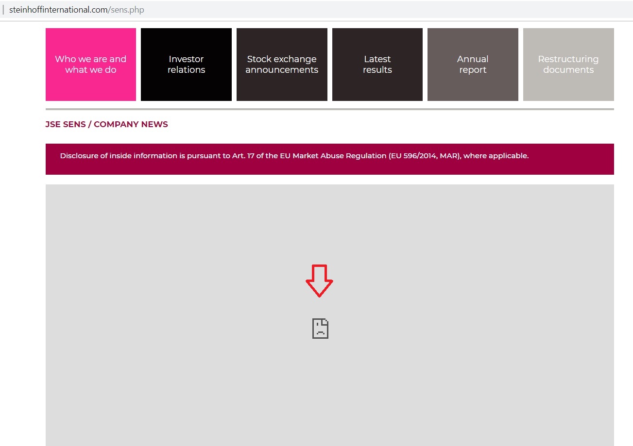 Steinhoff International Holdings N.V. 1149160