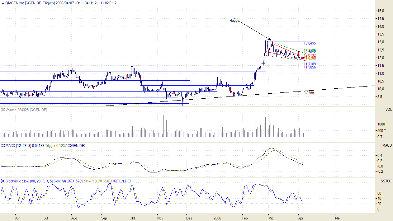 Qiagen N.V. - Flagge- technisches Kursziel 16,70€ 36707