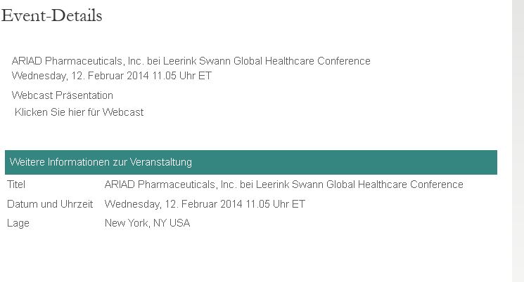 Ariad Pharma on the Top 694216