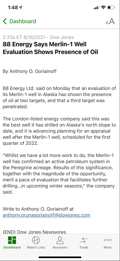 Öl-Projekt 88 Energy Project in der heißen Phase 1269314