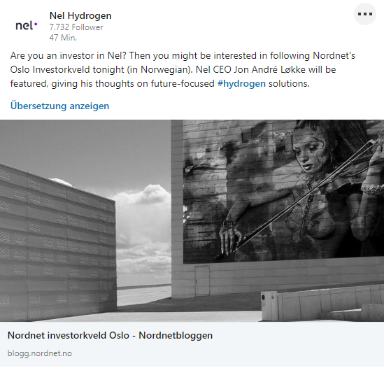 NEL, der Wasserstoffplayer aus Norwegen 1141288