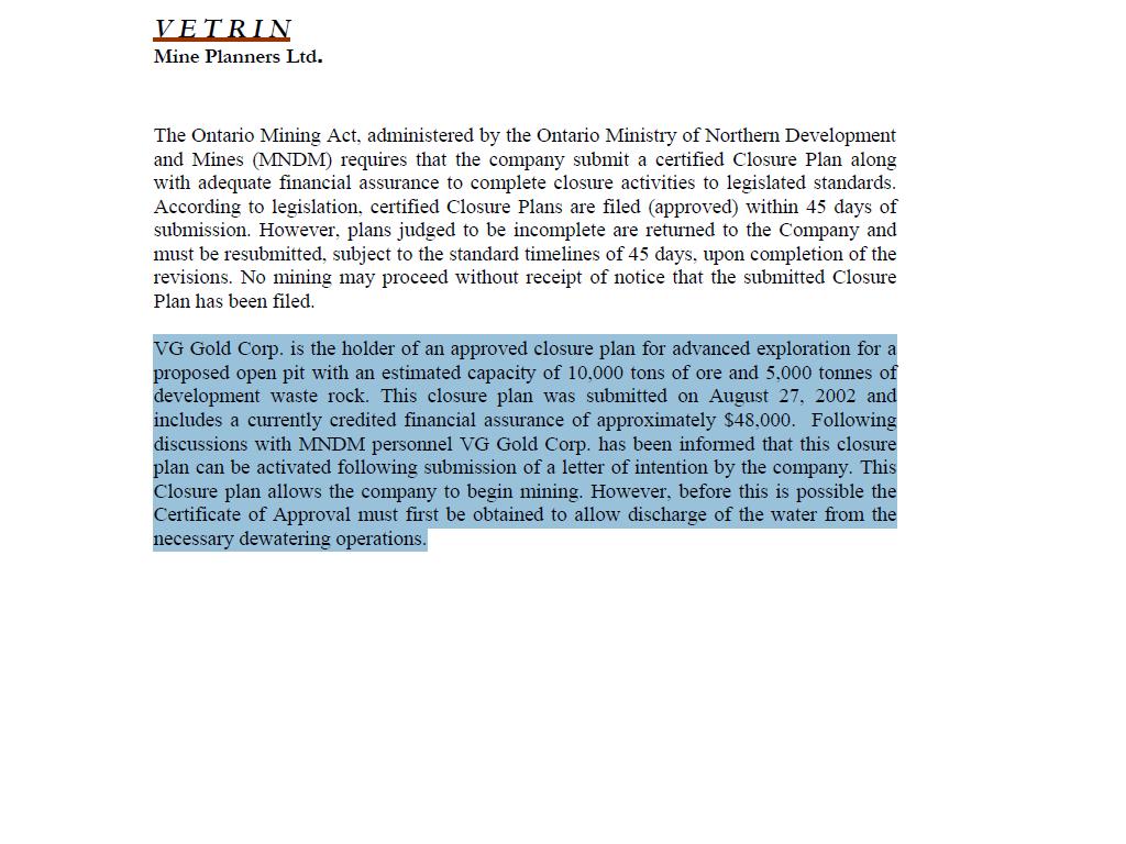 VG Gold ( ISIN: CA9182161021 ) 219304