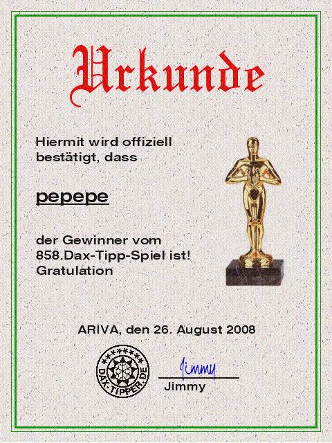 860.DAX Tipp-Spiel ** Do** 28.08.08, 17.45 Uhr 182529