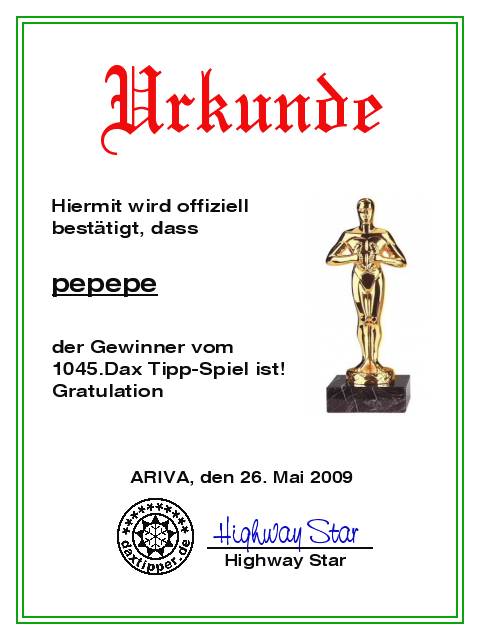 1046.DAX-Tipp-Spiel, Mittwoch 27.05.09 235021