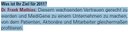 Medigene - Sachliche und fachliche Beiträge 390881