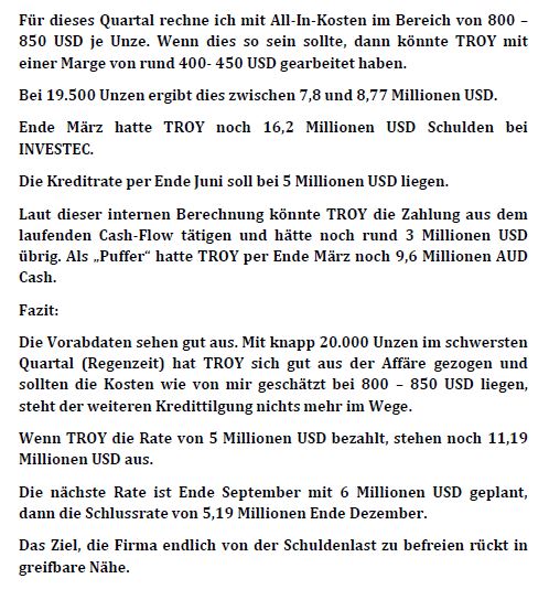 Troy Res- Top Goldproduzent Profit A$16.7 Million 1063823