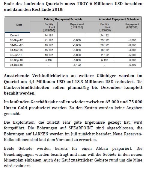 Troy Res- Top Goldproduzent Profit A$16.7 Million 1066352