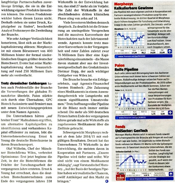 Morphosys: Sichere Gewinne und Milliardenpotential 354854