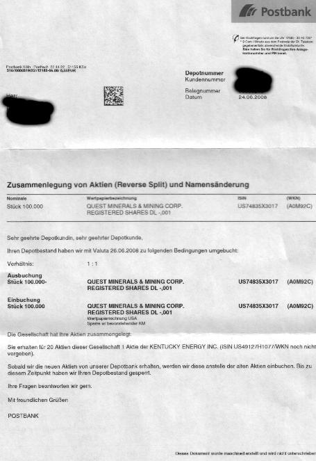 QUEST MINERALS+MNG (WKN: A0M92C) Produktionsstart? 171881