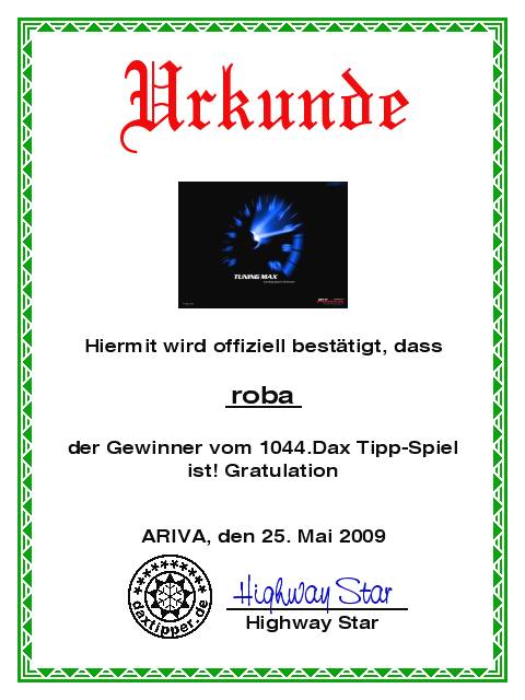 1045.DAX-Tipp-Spiel, Dienstag 26.05.09 234752