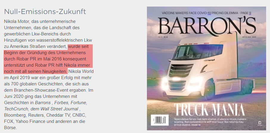 NIKOLA Corporation US6541101050 Nachfolge Thread V 1204162
