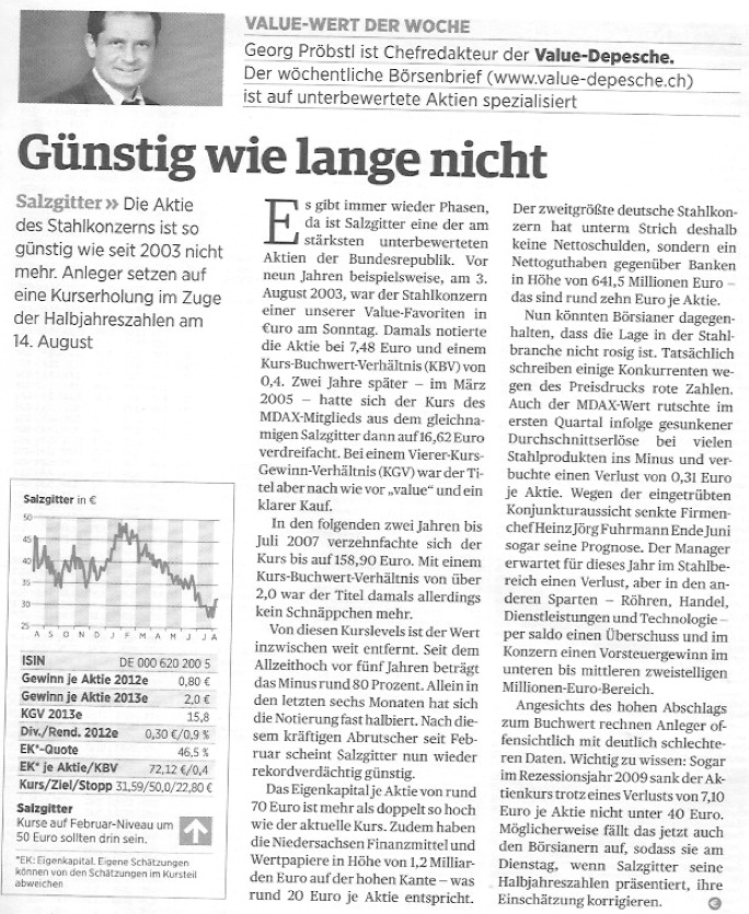 Gedanken zur Klöckner-Aktie 529391