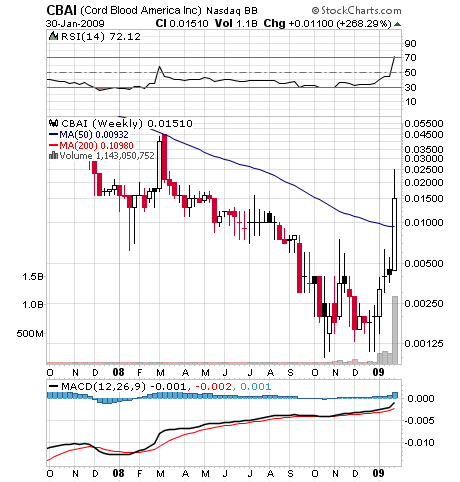 Cord Blood Amer Inc. (WKN: A0EAGC / CBAI) / OTCBB 213687