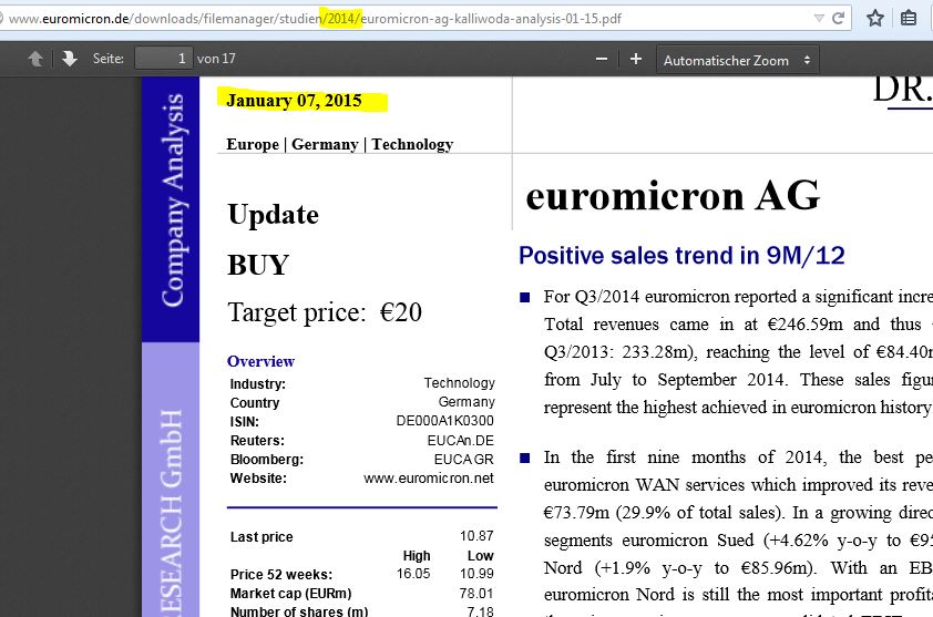 Euromicron, langfristig aufwärts 816370
