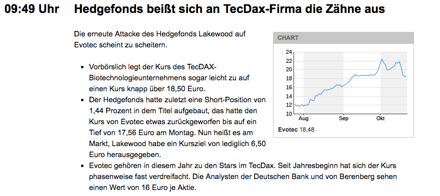 Forum 20 Plus - Evotec als Langfristinvest 1019893