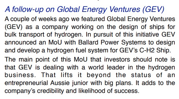 GLOBAL EN. VENTURES erstes komprimierte H2 Schiff 1233534